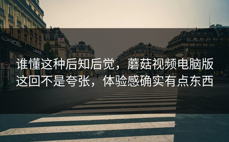 谁懂这种后知后觉，蘑菇视频电脑版这回不是夸张，体验感确实有点东西  第1张