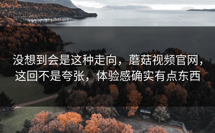 没想到会是这种走向,蘑菇视频官网,这回不是夸张,体验感确实有点东西 第1张 没想到会是这种走向,蘑菇视频官网,这回不是夸张,体验感确实有点东西 第1张