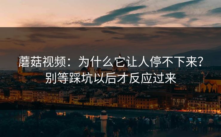 蘑菇视频：为什么它让人停不下来？别等踩坑以后才反应过来  第1张