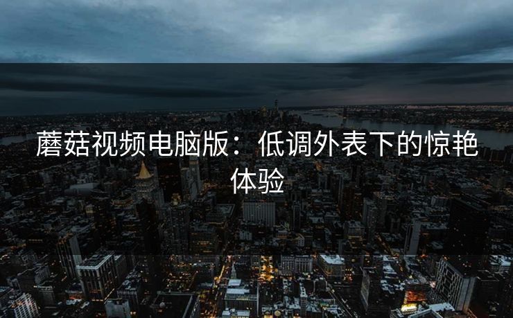 蘑菇视频电脑版：低调外表下的惊艳体验  第1张