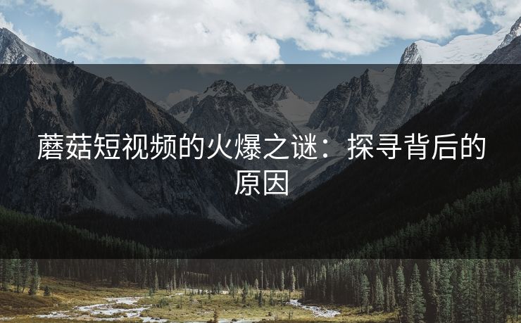 蘑菇短视频的火爆之谜：探寻背后的原因  第1张