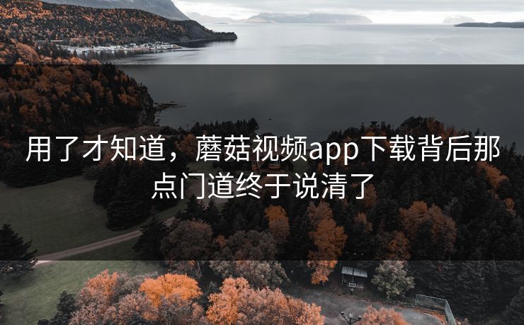 用了才知道，蘑菇视频app下载背后那点门道终于说清了