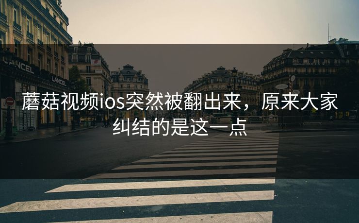 蘑菇视频ios突然被翻出来，原来大家纠结的是这一点  第1张